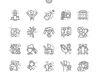 İyi hazırlanmış piksel mükemmel vektör ince çizgi simgeler 30 2 kazanan kılavuz Web grafikleri ve Apps-x 