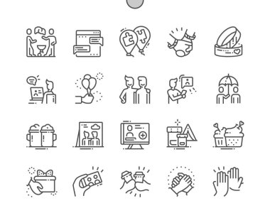 Dostluk iyi hazırlanmış piksel mükemmel vektör ince çizgi simgeler 30 2 kılavuz Web grafikleri ve Apps-x 