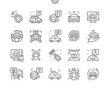 İnsansız araçlar iyi hazırlanmış piksel mükemmel vektör ince çizgi simgeler 30 2 kılavuz Web grafikleri ve Apps-x 