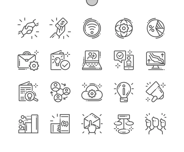 Mlm Pixel Perfecto Vector Thin Line Iconos Rejilla Para Gráficos — Archivo Imágenes Vectoriales