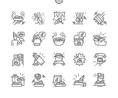 Ulusal spagetti gün iyi hazırlanmış piksel mükemmel vektör ince çizgi simgeler 30 2 kılavuz Web grafikleri ve Apps-x 