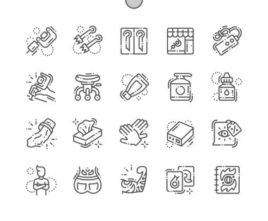 Stüdyo iyi hazırlanmış piksel mükemmel vektör ince çizgi simgeler 30 2 dövme kılavuz Web grafikleri ve Apps-x. Basit en az piktogram