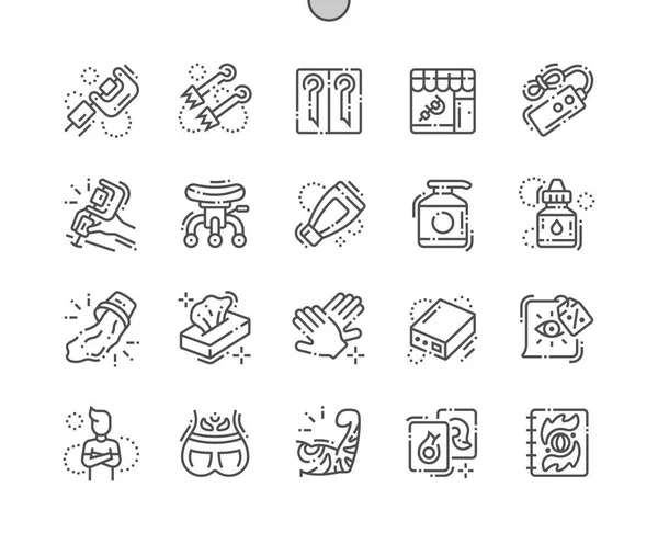 Pixel Perfect Vector Thin Line Icons Grid Web Graphics Apps - Stok Vektor