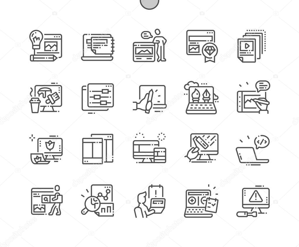 Web Design Well-crafted Pixel Perfect Vector Thin Line Icons 30 2x Grid for Web Graphics and Apps. Simple Minimal Pictogram