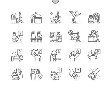 Şeyler Well-crafted piksel mükemmel vektör ince çizgi simgeler 30 2 kaybetmek kılavuz Web grafikleri ve Apps-x. Basit en az piktogram