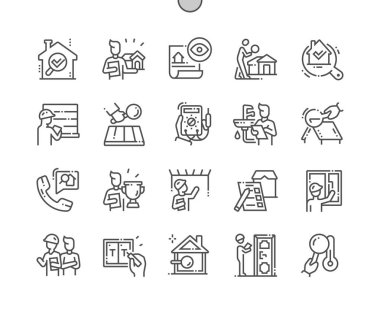 Home inspections Well-crafted Pixel Perfect Vector Thin Line Icons 30 2x Grid for Web Graphics and Apps. Simple Minimal Pictogram clipart