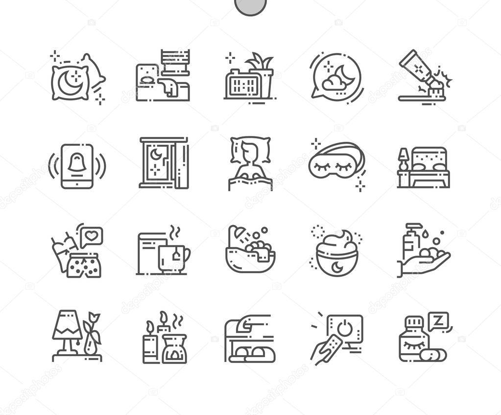 Time to Sleep Well-crafted Pixel Perfect Vector Thin Line Icons 30 2x Grid for Web Graphics and Apps. Simple Minimal Pictogram