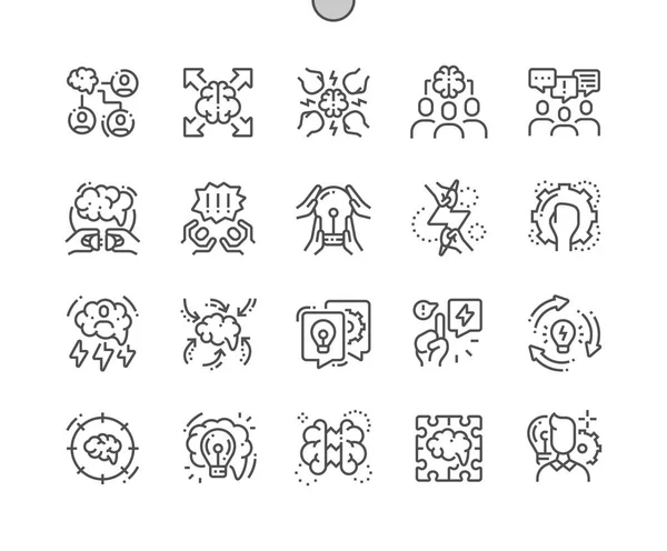 Brainstorm Well-crafted Pixel Perfect Vector Thin Line Icons 30 2x Grid for Web Graphics and Apps. Simple Minimal Pictogram — Stock Vector