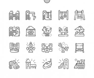 Oyun Alanı Iyi hazırlanmış Pixel Perfect Vector İnce Çizgi Simgeler 30 2x Grid Web Grafik ve Uygulamalar için. Basit Minimal Piktogram