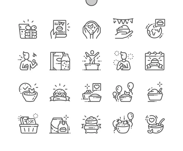 World Festival of Oatmeal Well-crafted Pixel Perfect Vector Thin Line Icons 30 2x Grid for Web Graphics and Apps. Simple Minimal Pictogram — Stock Vector