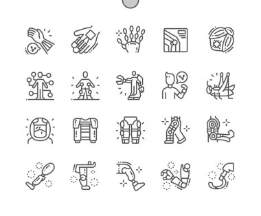Biyomühendislik Iyi hazırlanmış Pixel Perfect Vector İnce Çizgi Simgeler 30 2x Grid Web Grafik ve Apps için. Basit Minimal Piktogram