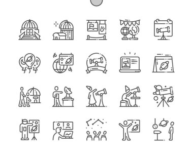 Astronomy Day Well-crafted Pixel Perfect Vector Thin Line Icons 30 2x Grid for Web Graphics and Apps. Simple Minimal Pictogram clipart