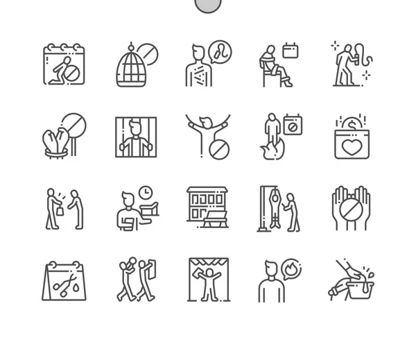 International Day in Support of Victims of Torture Well-crafted Pixel Perfect Vector Thin Line Icons 30 2x Grid for Web Graphics and Apps. Simple Minimal Pictogram — Stock Vector