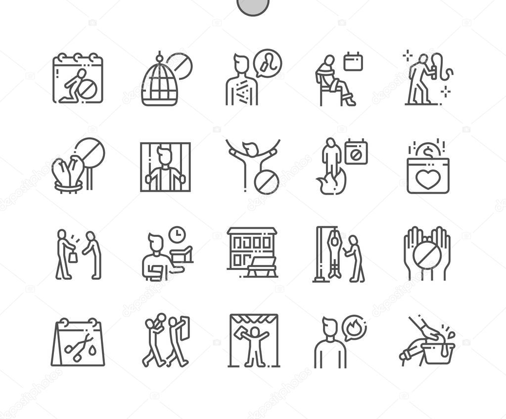 International Day in Support of Victims of Torture Well-crafted Pixel Perfect Vector Thin Line Icons 30 2x Grid for Web Graphics and Apps. Simple Minimal Pictogram