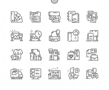 Polygraphy Iyi hazırlanmış Pixel Perfect Vector İnce Çizgi Simgeler 30 2x Grid Web Grafik ve Uygulamalar için. Basit Minimal Piktogram