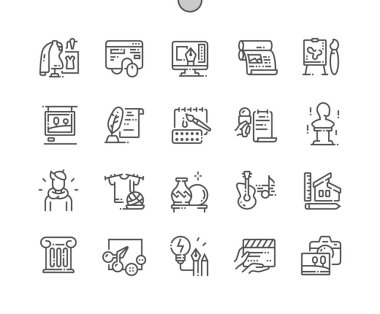 Genel Sanatlar Iyi hazırlanmış Pixel Perfect vektör Ince çizgi simgeleri 30 2x Grid Web grafik ve uygulamalar için. Basit minimal piktogram