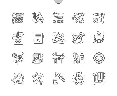 Dijital El Sanatları Iyi hazırlanmış Pixel Perfect Vector İnce Çizgi Simgeler 30 2x Grid Web Grafik ve Apps için. Basit Minimal Piktogram