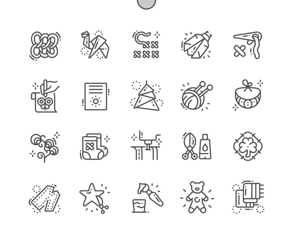 Artigianato digitale Ben realizzato Pixel Perfect Vector Thin Line Icons 30 2x Griglia per Web Graphics e Apps. Pittogramma minimale semplice — Vettoriale Stock