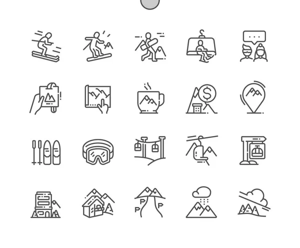 Pixel Perfekt vektor tynnlinje Icons 30 2x Nett for webgrafikk og applikasjoner. Enkelt minimalt piktogram – stockvektor