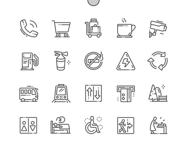 Public signs Well-crafted Pixel Perfect Vector Thin Line Icons 30 2x Grid for Web Graphics and Apps. Simple Minimal Pictogram — Stock Vector