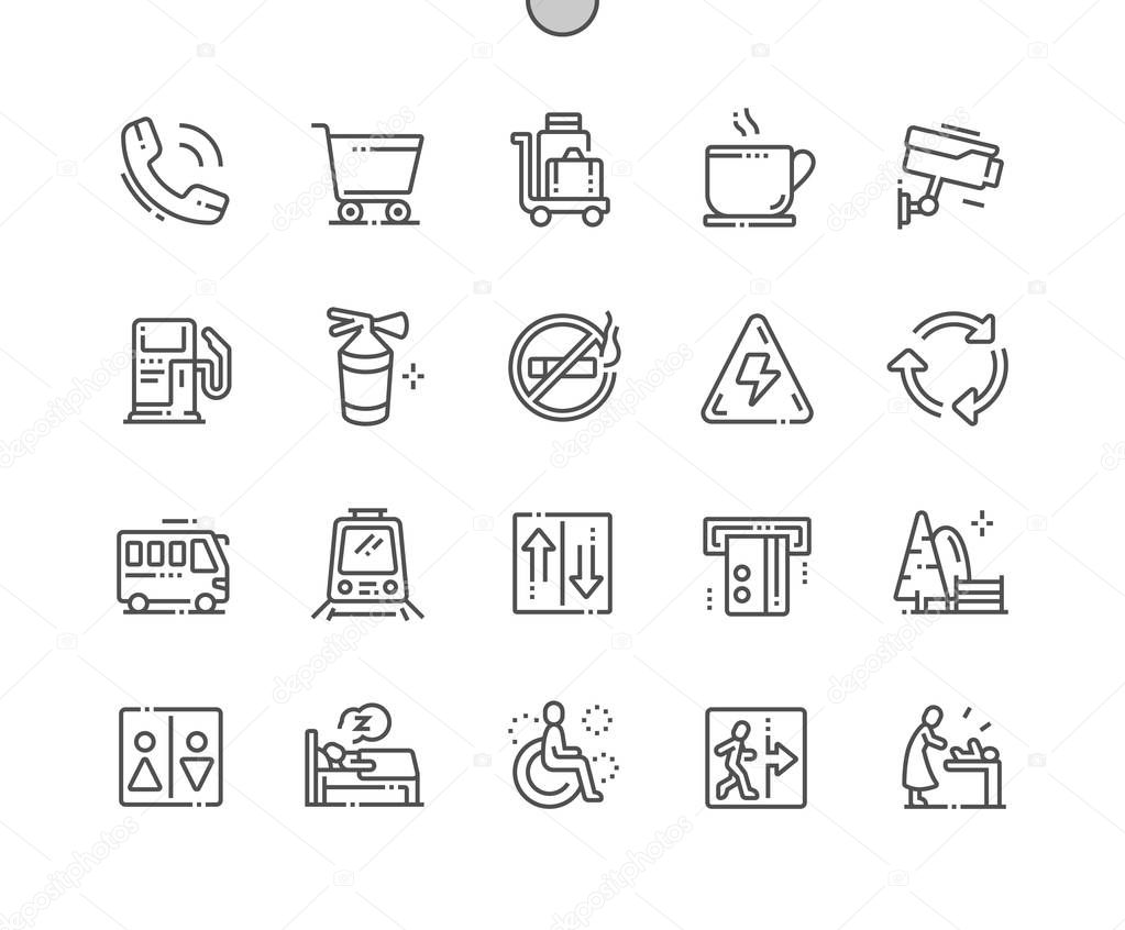 Public signs Well-crafted Pixel Perfect Vector Thin Line Icons 30 2x Grid for Web Graphics and Apps. Simple Minimal Pictogram