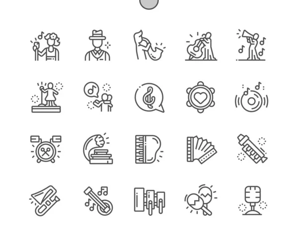 Jazz Well-crazy Pixel Perfect Vector Thin Line Icons 30 Grid for Web Graphics and HD. Минимальная пиктограмма — стоковый вектор