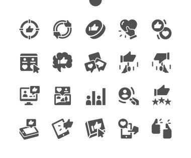 Web Grafikleri ve Uygulamaları için iyi hazırlanmış Piksel Mükemmel Vektör Katı Simgeleri 32x Izgarası 'na oy verir. Basit Asgari Resim Grafiği