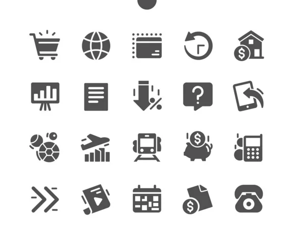 Sistema de pagamento Bem trabalhado Pixel Perfect Vector Solid Icons 30 2x Grade para Web Graphics e Apps. Pictograma mínimo simples — Vetor de Stock