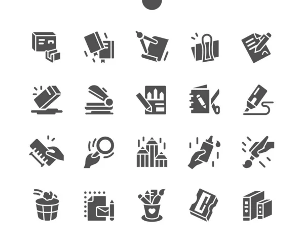 Stationery Well-crafted Pixel Perfect Vector Solid Icons 30 2x Grid for Web Graphics and Apps. Simple Minimal Pictogram — Stock Vector