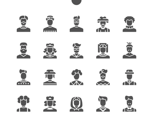 Man avatar Well-crafted Pixel Perfect Vector Solid Icons 30 2x Grid for Web Graphics and Apps. Simple Minimal Pictogram — Stock Vector