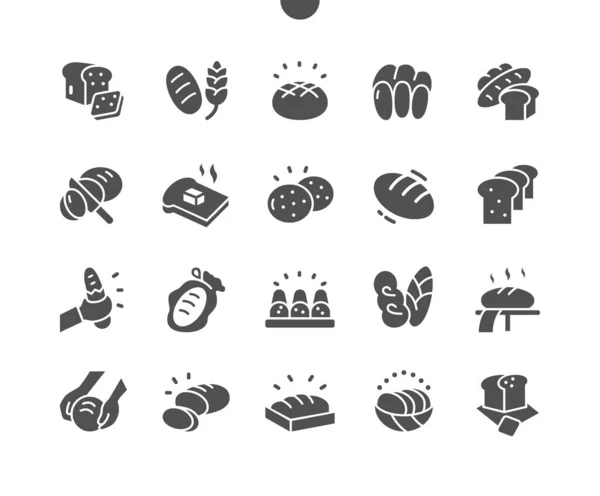 Bread well-crafted Pixel Perfect Vector Solid Icons 30 2x Grid for Web Graphics and Apps.简单极小象形文字 — 图库矢量图片