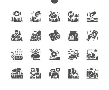 Web Grafikleri ve Uygulamaları İçin Çim İyi Yapılmış Pikseller Mükemmel Vektör Katı Simgeleri 32x Izgara Basit Asgari Resim Grafiği