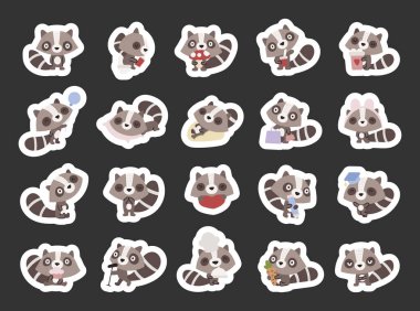 İskandinav tarzında ayarlanmış rakun karakteri farklı duygular gösteriyor ve uyku, çalışma, yemek pişirme, alışveriş, kutlama, okuma, şarkı söyleme, dinlenme ve yemek tutma gibi pozlar veriyor.