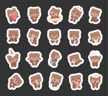 Oyuncak ayı karakteri İskandinav tarzında ayarlanmış ve sevgililer günü, okuma, öğrenme, yeme, içme, tatil, okul, yemek, sinema dahil olmak üzere farklı duygular ve pozlar içeriyor