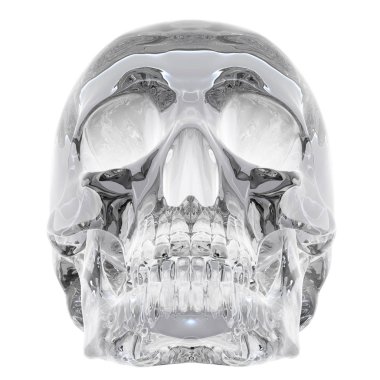 3D Crystal Skull - beyaz bir arka plan üzerinde izole gösterimi