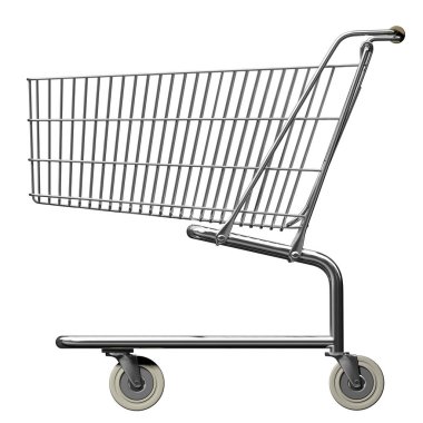 Alışveriş sepeti, beyaz arka plan üzerinde izole 3d örnek