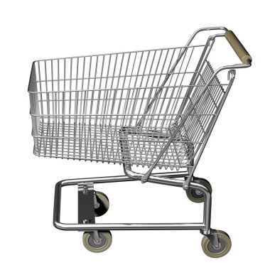 Alışveriş sepeti, beyaz arka plan üzerinde izole 3d örnek