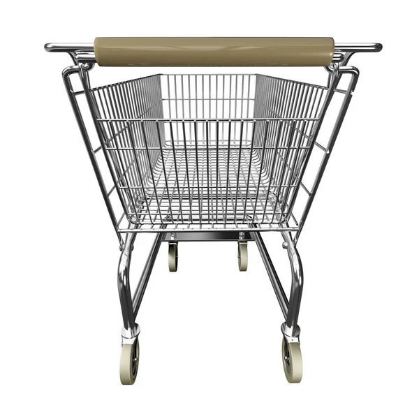 3D illustratie van Shopping cart, geïsoleerd op witte achtergrond — Stockfoto