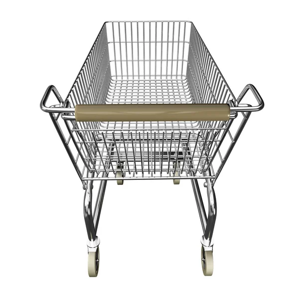 3D illustratie van Shopping cart, geïsoleerd op witte achtergrond — Stockfoto