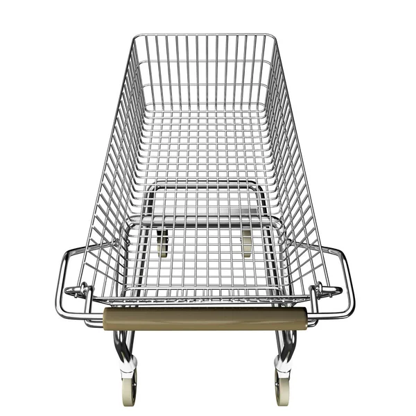 Ilustración 3D del carrito de la compra, aislado sobre fondo blanco —  Fotos de Stock