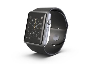 Beyaz arka plan üzerinde kablosuz akıllı izle 3D illüstrasyon izole