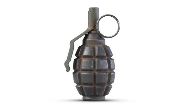 3D illustration of fragmentation grenade F1 isolated on white backfround. — Stock Photo, Image