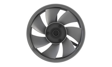 Tavan ve duvar montaj egzoz fan üzerinde beyaz izole 3D çizimi.