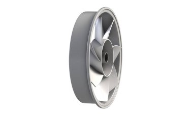 Tavan ve duvar montaj egzoz fan üzerinde beyaz izole 3D çizimi.