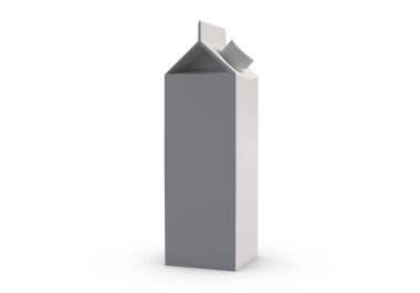 3D illustration of juice box on white background. clipart