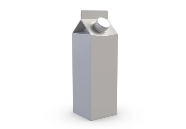 3D иллюстрация коробки сока на белом фоне . — стоковое фото
