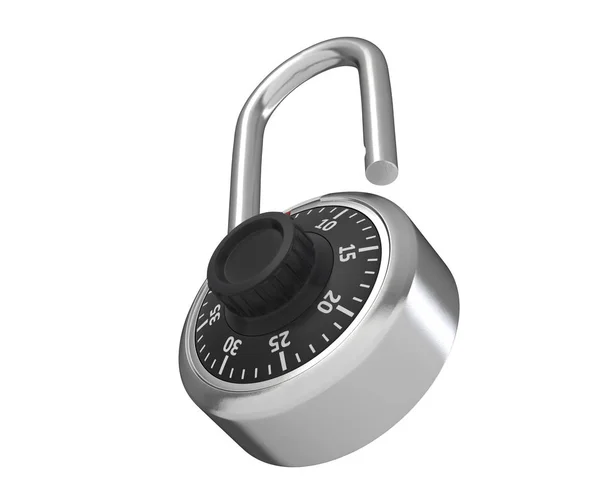 3D illustration of Combination Padlock is opened and isolated on white. — Stock Photo, Image