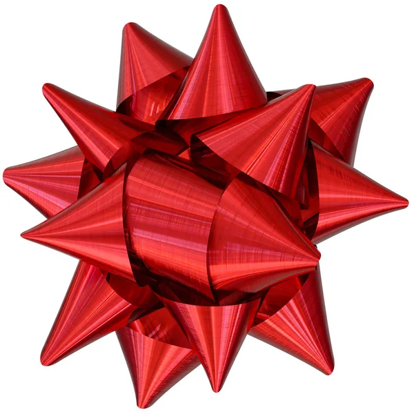 3D ilustracja kokarda czerwoną wstążką na białym tle — Zdjęcie stockowe