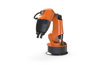 robot kol üzerinde beyaz izole 3D render