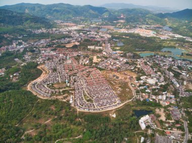 Kathu Phuket, Tayland bölgede havadan görünümü.